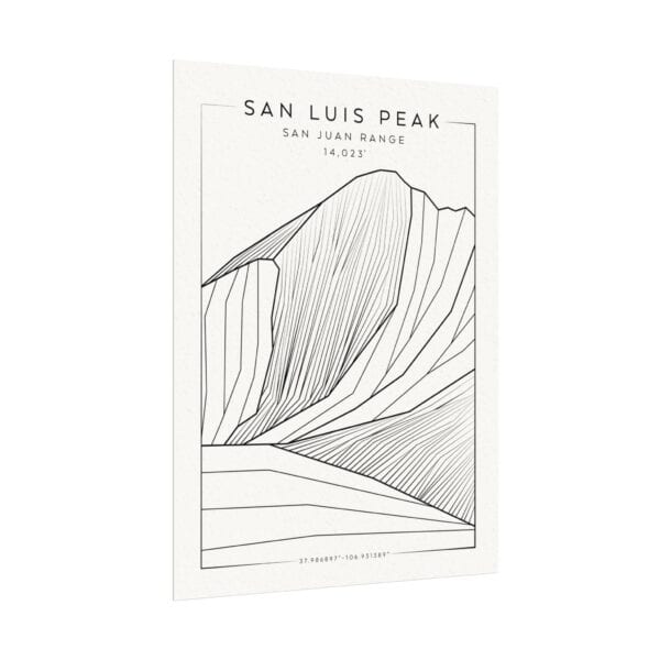 Colorado 14ers: SAN LUIS PEAK: Textured Watercolor Matte Posters - Image 3
