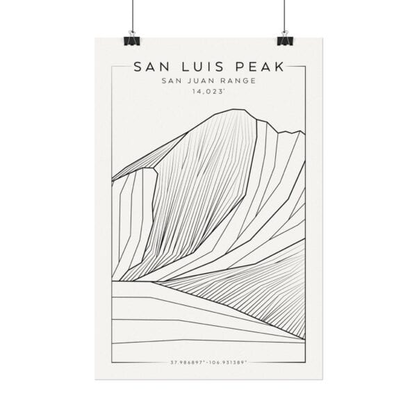 Colorado 14ers: SAN LUIS PEAK: Textured Watercolor Matte Posters - Image 6