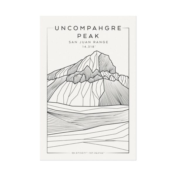 Colorado 14ers: UNCOMPAHGRE PEAK: Textured Watercolor Matte Posters - Image 5