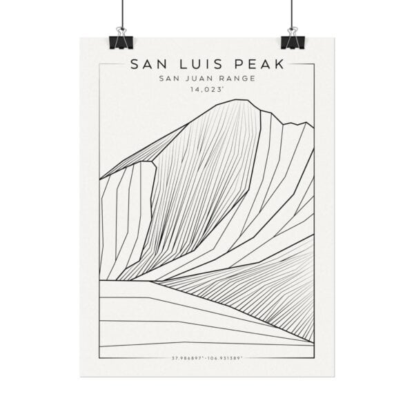 Colorado 14ers: SAN LUIS PEAK: Textured Watercolor Matte Posters - Image 2