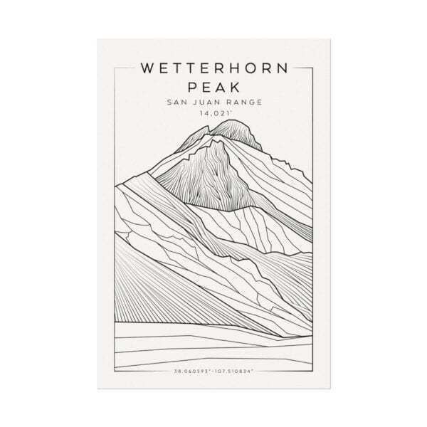 Colorado 14ers: WETTERHORN PEAK: Textured Watercolor Matte Posters - Image 5