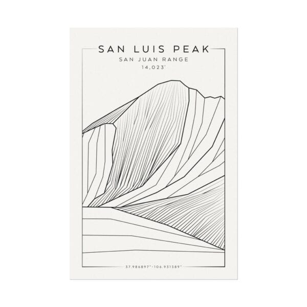 Colorado 14ers: SAN LUIS PEAK: Textured Watercolor Matte Posters - Image 5