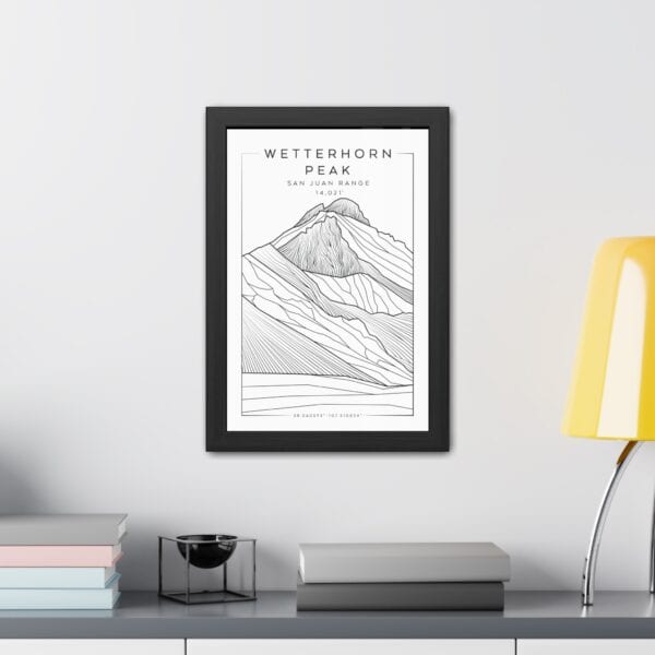 Colorado 14ers: WETTERHORN PEAK: Framed Poster - Image 3