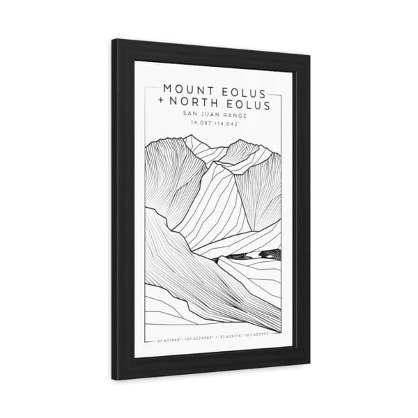 Colorado 14ers: MOUNT EOLUS + NORTH EOLUS: Framed Poster - Image 2