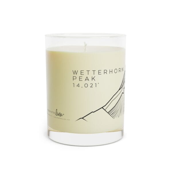 Colorado 14ers: WETTERHORN PEAK: Scented Candle - Full Glass, 11oz - Image 2