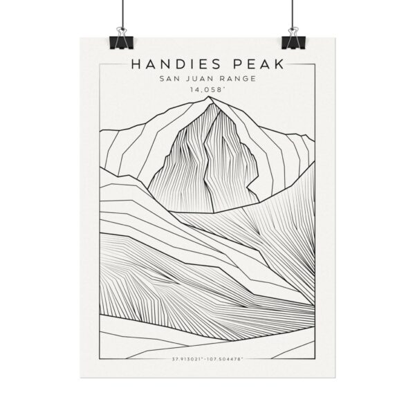 Colorado 14ers: HANDIES PEAK: Textured Watercolor Matte Posters - Image 2