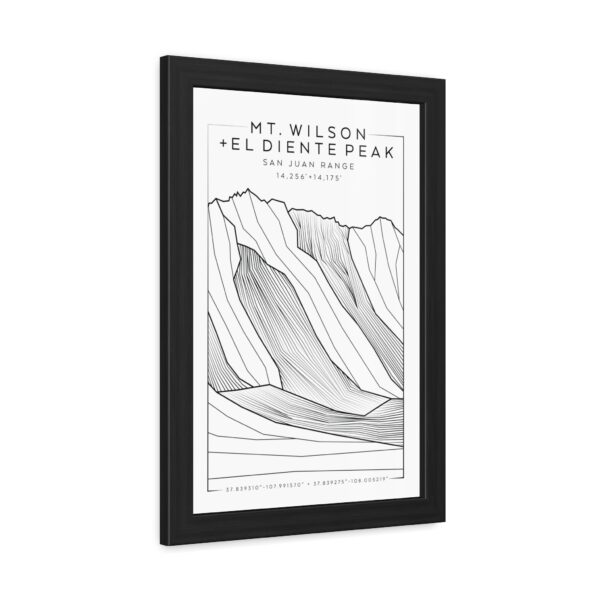 Colorado 14ers: MT. WILSON + EL DIENTE PEAK: Framed Poster - Image 2