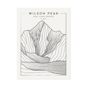 Colorado 14ers: WILSON PEAK: Textured Watercolor Matte Posters