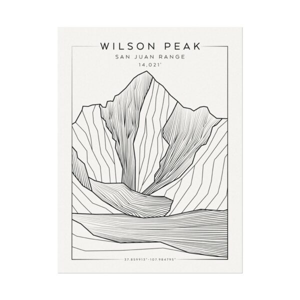 Colorado 14ers: WILSON PEAK: Textured Watercolor Matte Posters