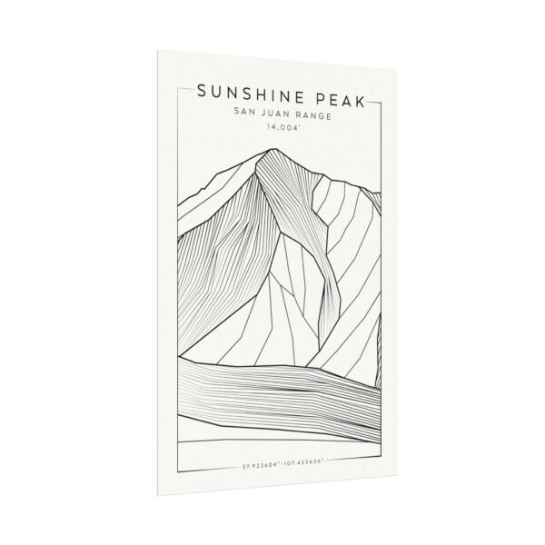 Colorado 14ers: SUNSHINE PEAK: Textured Watercolor Matte Posters - Image 7
