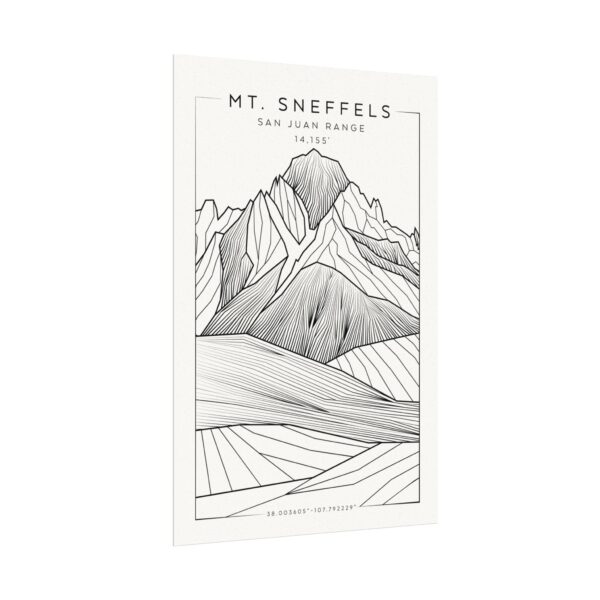 Colorado 14ers: MT. SNEFFELS: Textured Watercolor Matte Posters - Image 7