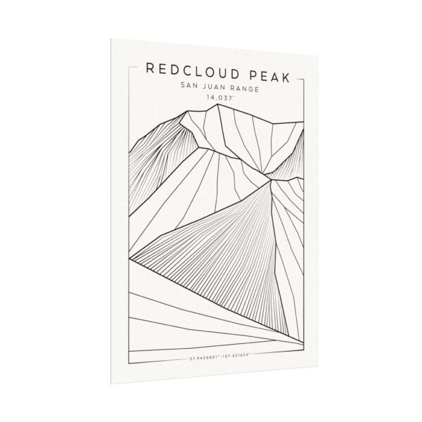 Colorado 14ers: REDCLOUD PEAK: Textured Watercolor Matte Posters - Image 3