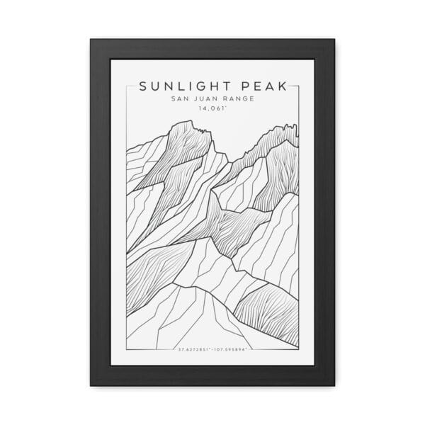 Colorado 14ers: SUNLIGHT PEAK: Framed Poster