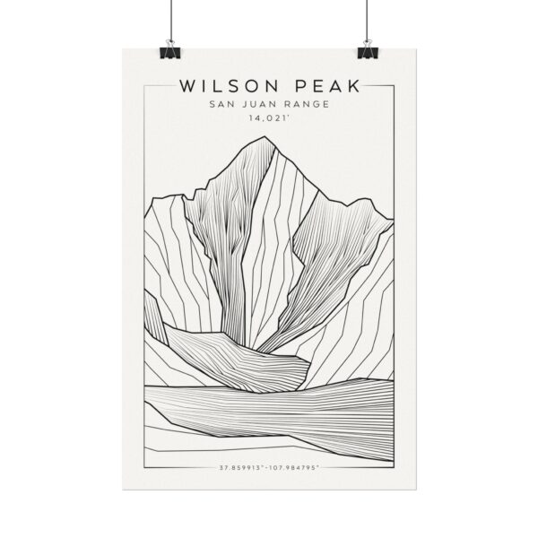 Colorado 14ers: WILSON PEAK: Textured Watercolor Matte Posters - Image 6