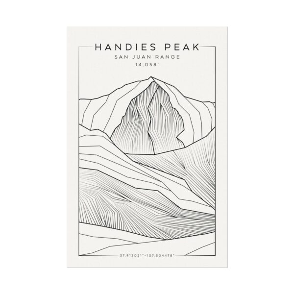 Colorado 14ers: HANDIES PEAK: Textured Watercolor Matte Posters - Image 5