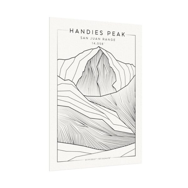 Colorado 14ers: HANDIES PEAK: Textured Watercolor Matte Posters - Image 3