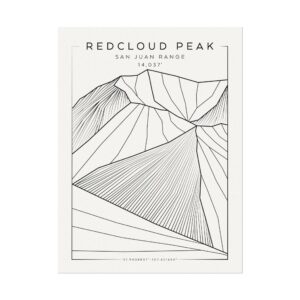 Colorado 14ers: REDCLOUD PEAK: Textured Watercolor Matte Posters