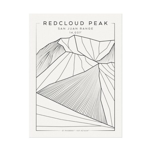 Colorado 14ers: REDCLOUD PEAK: Textured Watercolor Matte Posters