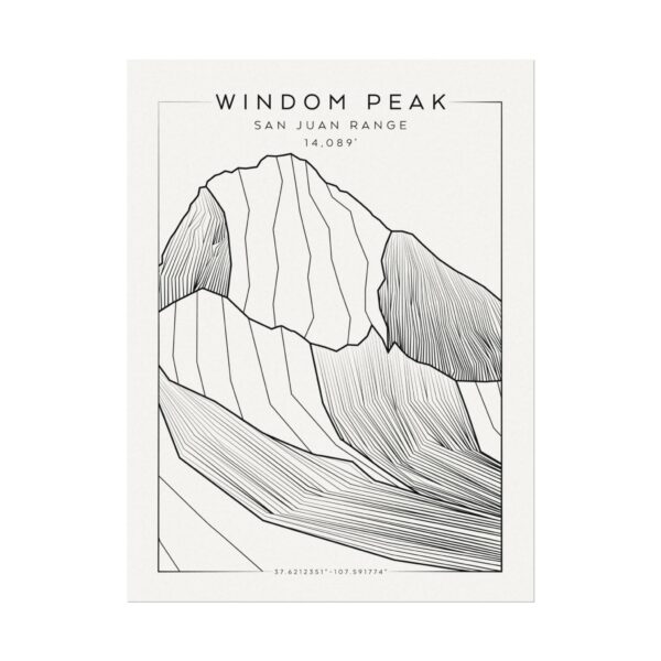 Colorado 14ers: WINDOM PEAK: Textured Watercolor Matte Posters