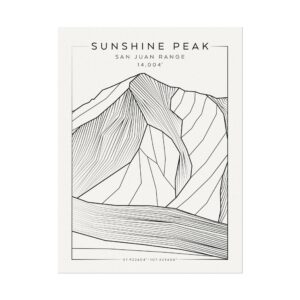 Colorado 14ers: SUNSHINE PEAK: Textured Watercolor Matte Posters