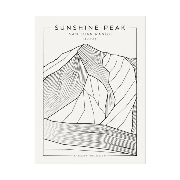 Colorado 14ers: SUNSHINE PEAK: Textured Watercolor Matte Posters
