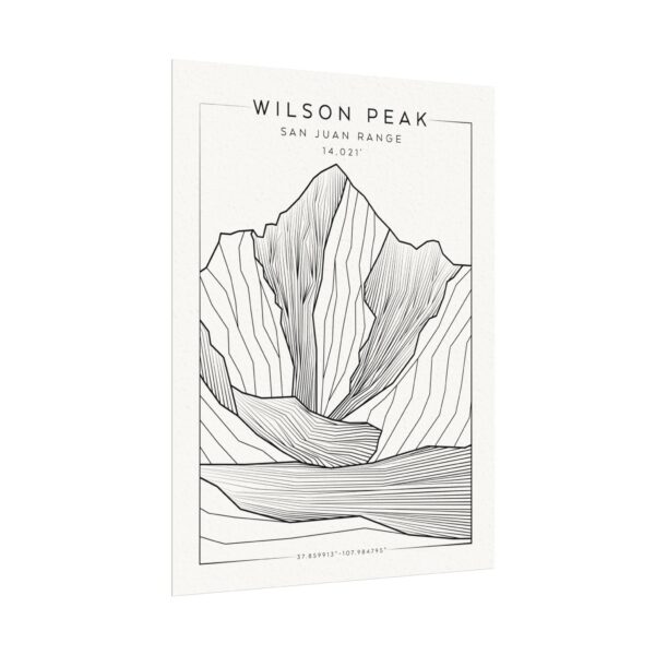 Colorado 14ers: WILSON PEAK: Textured Watercolor Matte Posters - Image 3