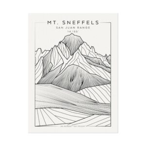 Colorado 14ers: MT. SNEFFELS: Textured Watercolor Matte Posters