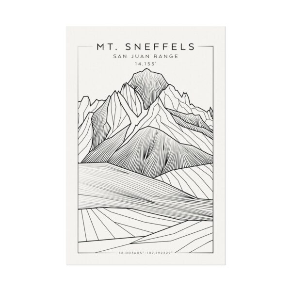 Colorado 14ers: MT. SNEFFELS: Textured Watercolor Matte Posters - Image 5