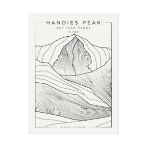Colorado 14ers: HANDIES PEAK: Textured Watercolor Matte Posters