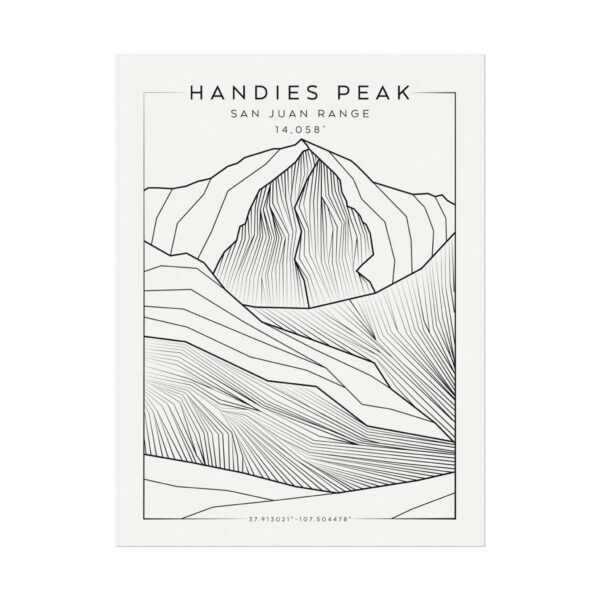 Colorado 14ers: HANDIES PEAK: Textured Watercolor Matte Posters