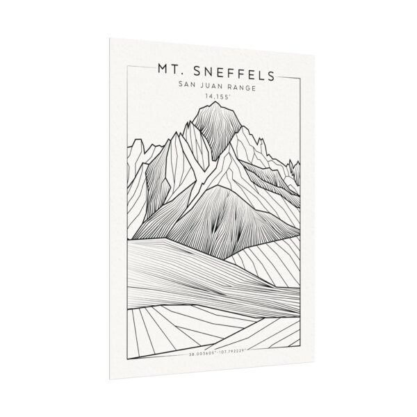 Colorado 14ers: MT. SNEFFELS: Textured Watercolor Matte Posters - Image 3