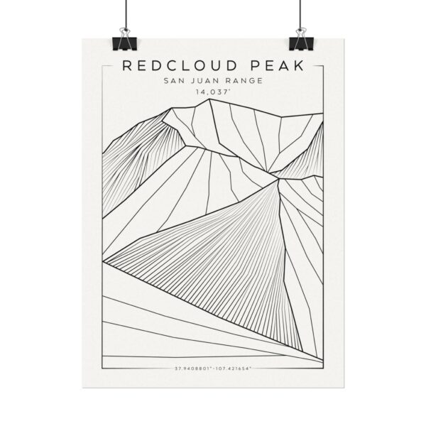 Colorado 14ers: REDCLOUD PEAK: Textured Watercolor Matte Posters - Image 2
