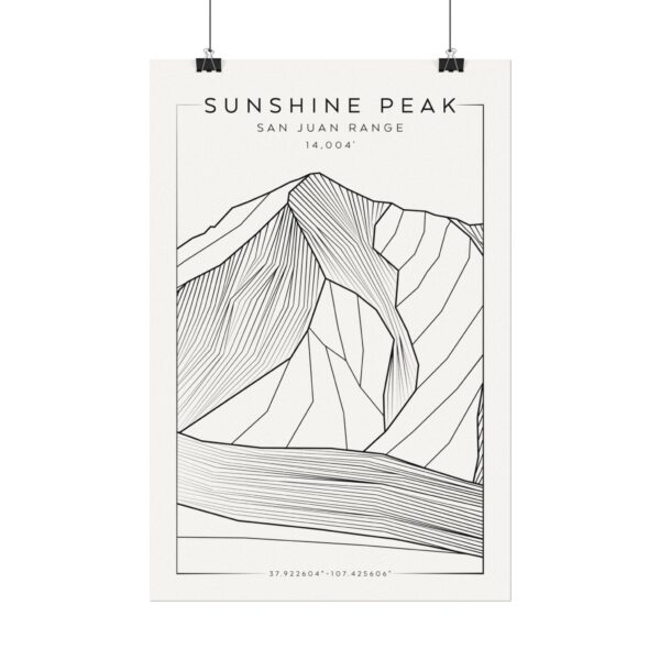 Colorado 14ers: SUNSHINE PEAK: Textured Watercolor Matte Posters - Image 6
