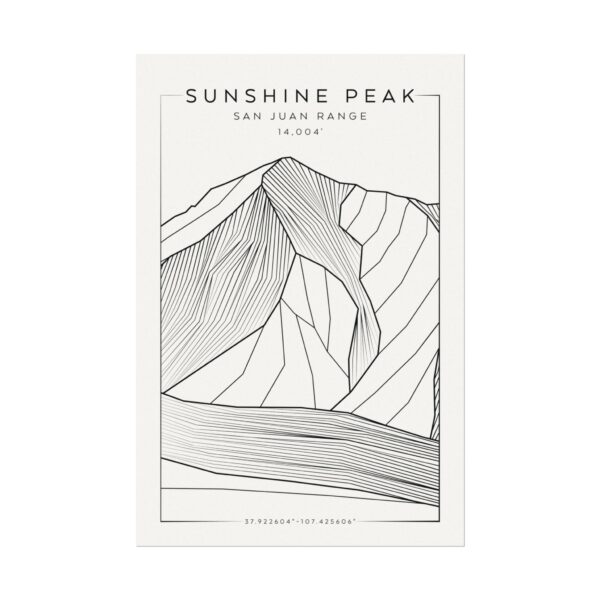 Colorado 14ers: SUNSHINE PEAK: Textured Watercolor Matte Posters - Image 5