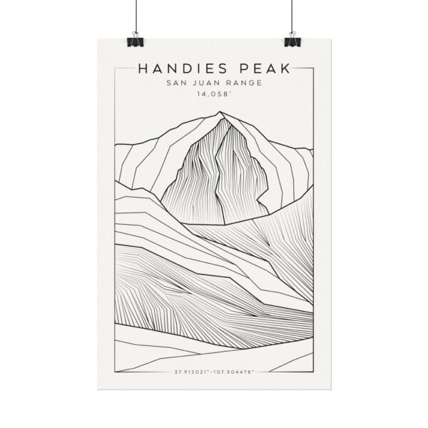 Colorado 14ers: HANDIES PEAK: Textured Watercolor Matte Posters - Image 6