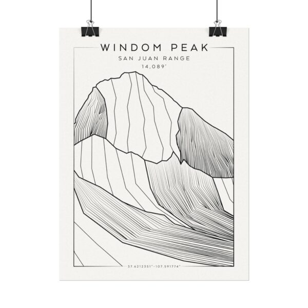 Colorado 14ers: WINDOM PEAK: Textured Watercolor Matte Posters - Image 2