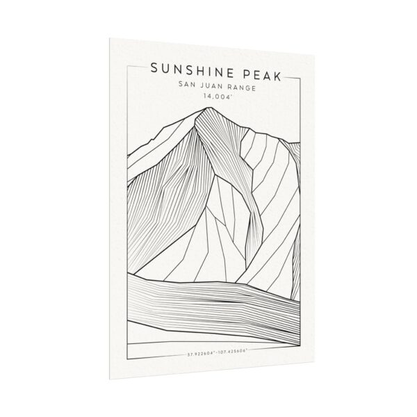 Colorado 14ers: SUNSHINE PEAK: Textured Watercolor Matte Posters - Image 3