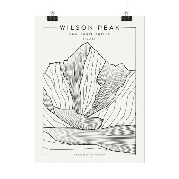 Colorado 14ers: WILSON PEAK: Textured Watercolor Matte Posters - Image 2