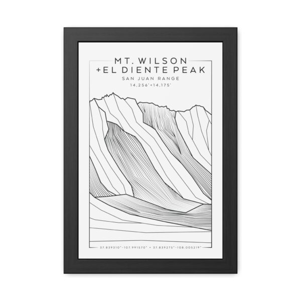 Colorado 14ers: MT. WILSON + EL DIENTE PEAK: Framed Poster