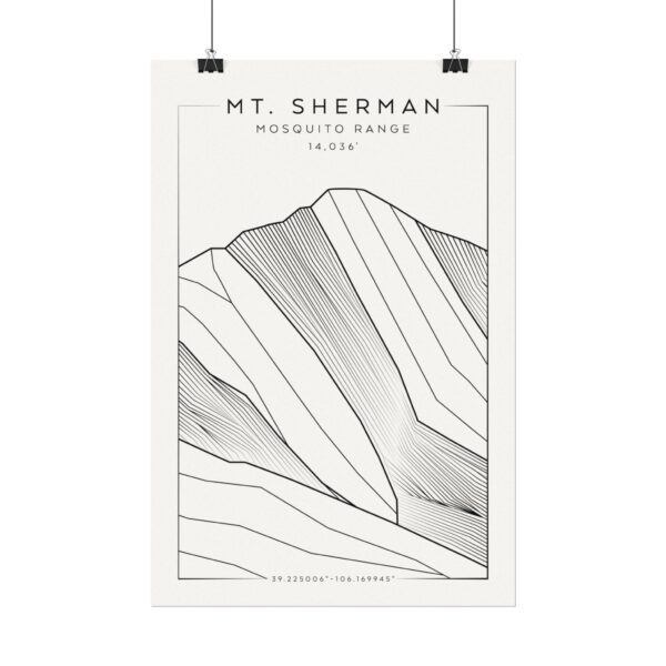 Colorado 14ers: MT. SHERMAN: Textured Watercolor Matte Posters - Image 6