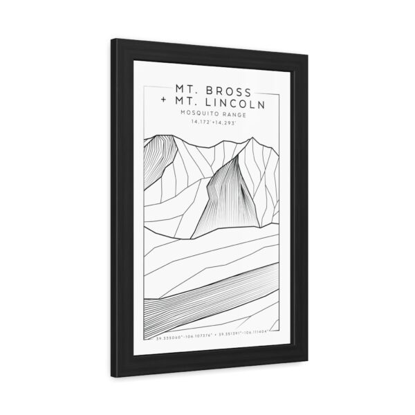Colorado 14ers: MT. BROSS + MT. LINCOLN: Framed Poster - Image 2