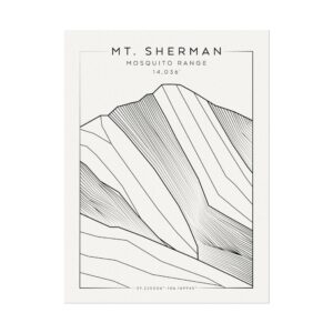 Colorado 14ers: MT. SHERMAN: Textured Watercolor Matte Posters