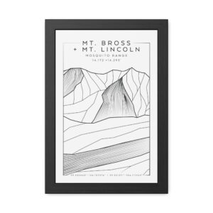Colorado 14ers: MT. BROSS + MT. LINCOLN: Framed Poster