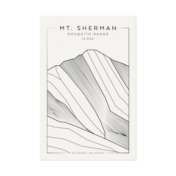 Colorado 14ers: MT. SHERMAN: Textured Watercolor Matte Posters - Image 5