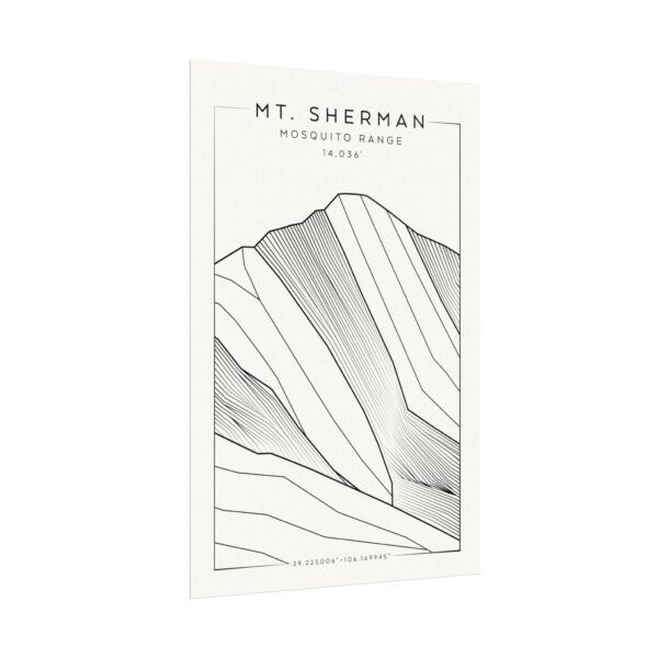 Colorado 14ers: MT. SHERMAN: Textured Watercolor Matte Posters - Image 7