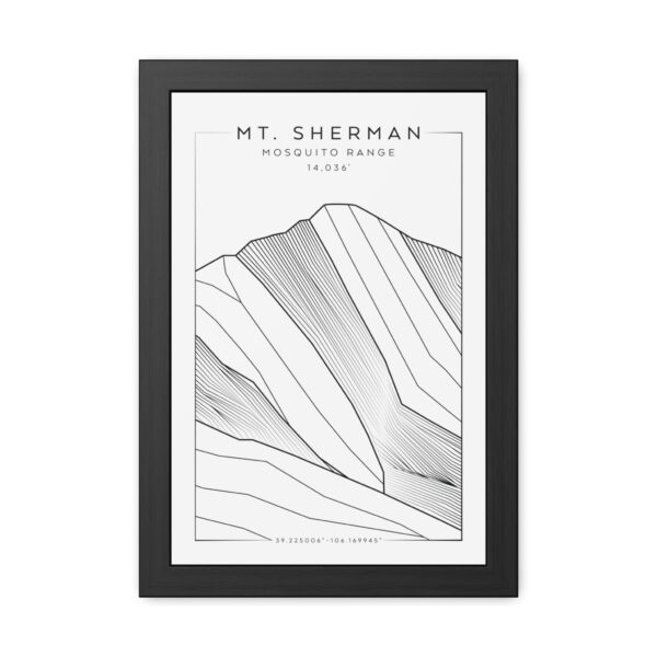 Colorado 14ers: MT. SHERMAN: Framed Poster