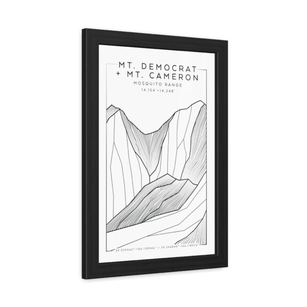 Colorado 14ers: MT. DEMOCRAT + MT. CAMERON: Framed Poster - Image 2