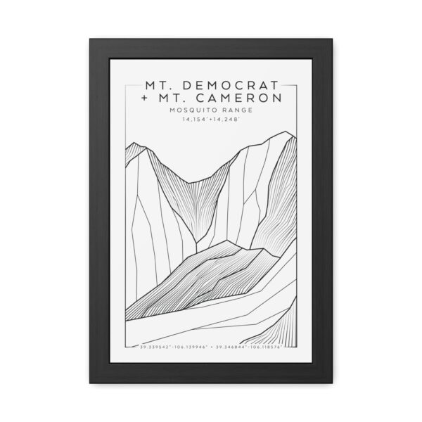 Colorado 14ers: MT. DEMOCRAT + MT. CAMERON: Framed Poster